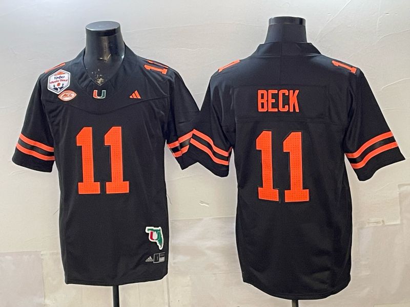 Men 2026 Miami Hurricanes #11 Beck Black 3th generations Limited NCAA Jersey 0013